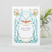 Jugendstil-Hochzeit Einladung (Stehend Vorderseite)