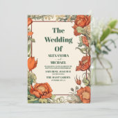 Jugendstil-Hochzeit Einladung (Stehend Vorderseite)