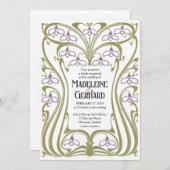 Jugendstil-Hochzeit Einladung (Vorne/Hinten)