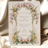 Jugendstil-Hochzeit im eleganten Orchid Einladung