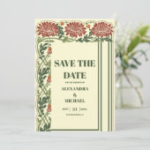 Jugendstil-Hochzeit Save The Date (Stehend Vorderseite)
