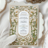 Jugendstil Hochzeit Vintage florale Imitate Gold Einladung