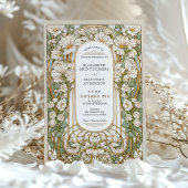 Jugendstil Hochzeit Vintage florale Imitate Gold Einladung
