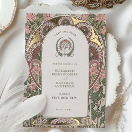 Jugendstil-Hochzeiten - Akzente Save the Date Folieneinladung