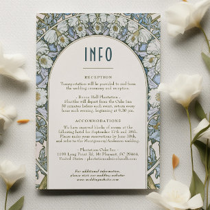 Jugendstil-Hochzeitsinformations-Einlage Vintage Einladung