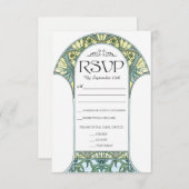 Jugendstil-Hochzeitskarten (Set #1) RSVP Karte (Vorne/Hinten)