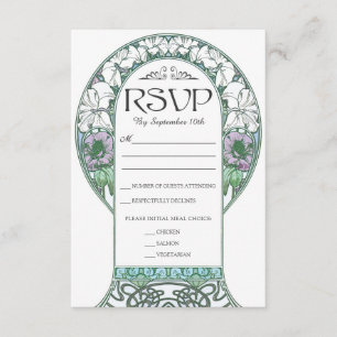 Jugendstil-Hochzeitskarten (Set #2) RSVP Karte