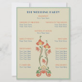 Jugendstil-Hochzeitsprogramm Einladung (Rückseite)