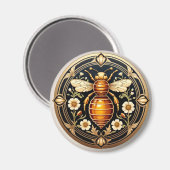 Jugendstil Honigbiene Magnet (Vorderseite/Rückseite)