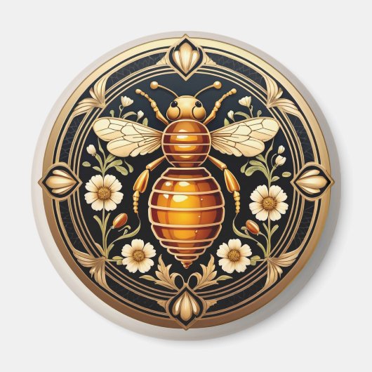 Jugendstil Honigbiene Magnet (Vorne)