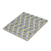 Jugendstil-Hortensienmuster mit Libellen Fliese (Seite)