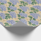 Jugendstil-Hortensienmuster mit Libellen Geschenkpapier (Ecke)