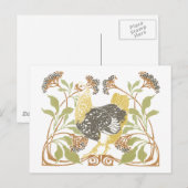 Jugendstil-Hühner Postkarte (Vorne/Hinten)