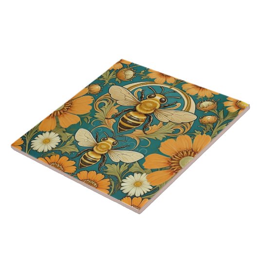 Jugendstil-Hummeln Decorative Keramik Tile Fliese (Seite)