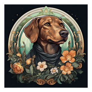 Jugendstil-Hund Poster