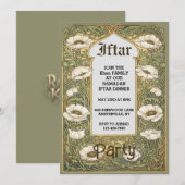 Jugendstil-Iftar-Mohnblumen-Einladung Einladung (Vorne/Hinten)