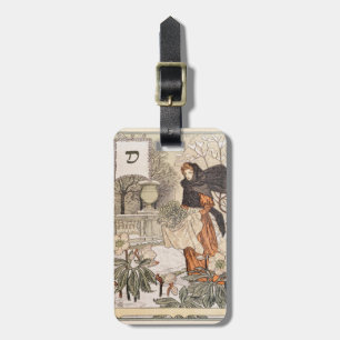 Jugendstil-Illustration des Wintergartens im Dezem Gepäckanhänger