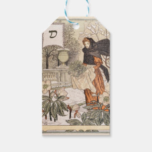 Jugendstil-Illustration des Wintergartens im Dezem Geschenkanhänger