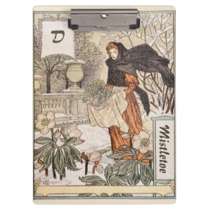 Jugendstil-Illustration des Wintergartens im Dezem Klemmbrett