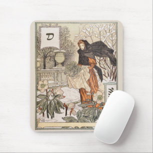 Jugendstil-Illustration des Wintergartens im Dezem Mousepad