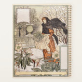 Jugendstil-Illustration des Wintergartens im Dezem Planer (Rückseite)