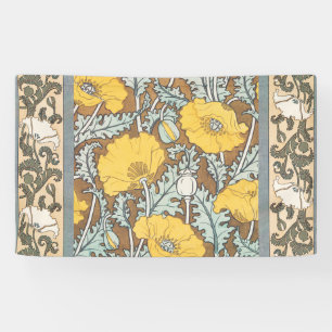 Jugendstil-Illustration Mohn Gelbe Blume Banner