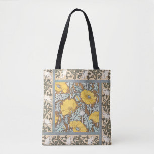 Jugendstil-Illustration Mohn Gelbe Blume Tasche