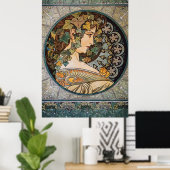 Jugendstil-Illustration von Alfons Mucha Poster (Heimbüro)