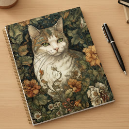 Jugendstil-Illustration von Katzen mit Blume Planer