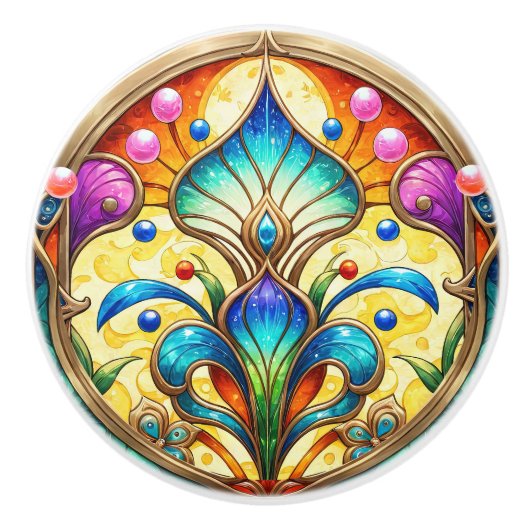 Jugendstil im Art Deco Keramikknauf (Vorderseite)