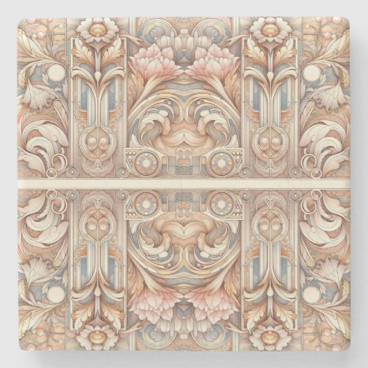 Jugendstil im ganzen Design Steinuntersetzer (Vorderseite)