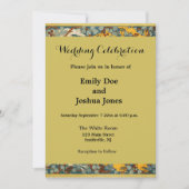 Jugendstil im Pfauenstil - runder, aufwändiger Ent Einladung (Vorderseite)