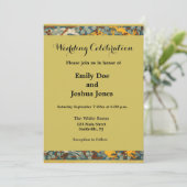 Jugendstil im Pfauenstil - runder, aufwändiger Ent Einladung (Stehend Vorderseite)