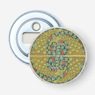 Jugendstil im Pfauenstil - runder, aufwändiger Ent Flaschenöffner