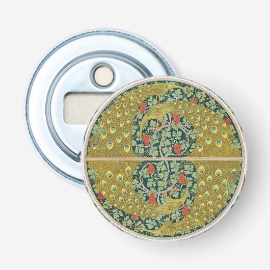 Jugendstil im Pfauenstil - runder, aufwändiger Ent Flaschenöffner (Vorderseite)