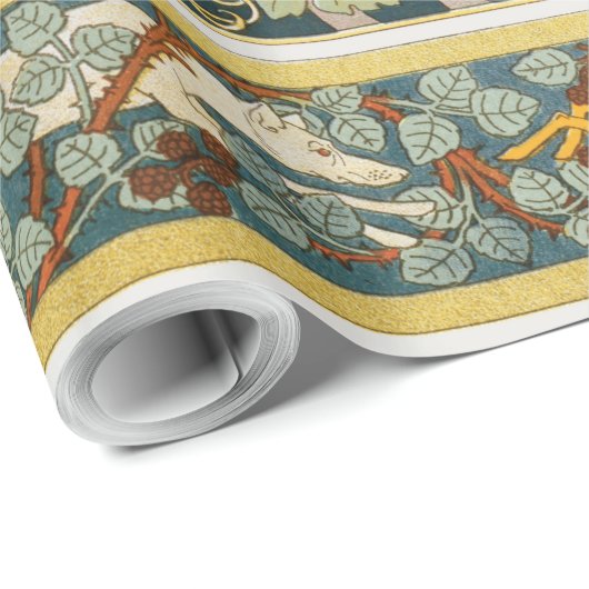 Jugendstil im Pfauenstil - runder, aufwändiger Ent Geschenkpapier (Rolleneckpunkt)