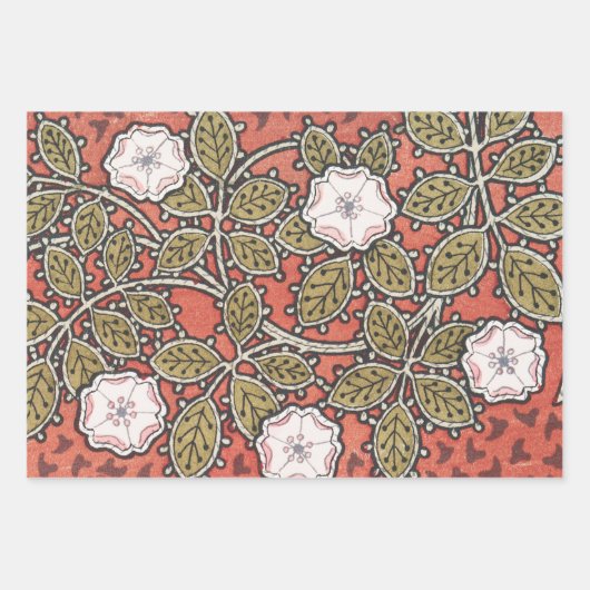 Jugendstil im Pfauenstil - runder, aufwändiger Ent Geschenkpapier Set (Vorderseite 2)