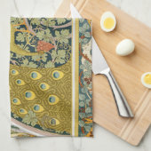 Jugendstil im Pfauenstil - runder, aufwändiger Ent Geschirrtuch (Viertel Falte)