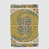 Jugendstil im Pfauenstil - runder, aufwändiger Ent Golfhandtuch (Vorderseite)