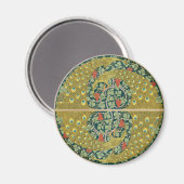 Jugendstil im Pfauenstil - runder, aufwändiger Ent Magnet (Vorderseite/Rückseite)