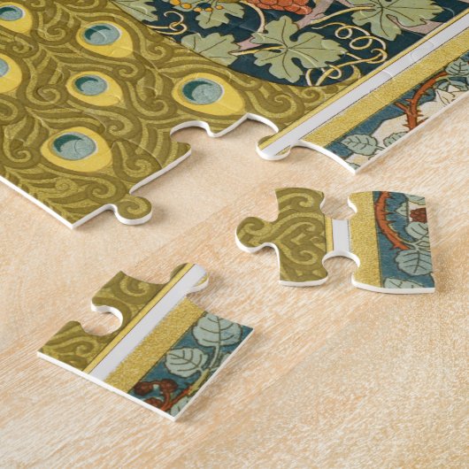 Jugendstil im Pfauenstil - runder, aufwändiger Ent Puzzle (Seite)