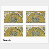 Jugendstil im Pfauenstil - runder, aufwändiger Ent Rechteckiger Aufkleber (Blatt)