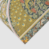 Jugendstil im Pfauenstil - runder, aufwändiger Ent Seidenpapier (Ausschnitt)