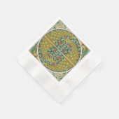 Jugendstil im Pfauenstil - runder, aufwändiger Ent Serviette (Ecke)