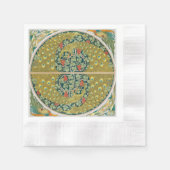 Jugendstil im Pfauenstil - runder, aufwändiger Ent Serviette (Vorderseite)