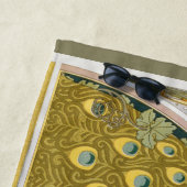 Jugendstil im Pfauenstil - runder, aufwändiger Ent Strandtuch (Beispiel)