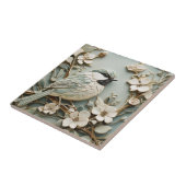 Jugendstil-Imitat-Relief Lido Chickadee Bird Minze Fliese (Seite)