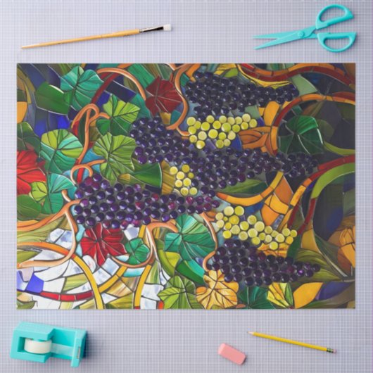 Jugendstil-Imitate Gestattet Glass Trauben Decoupa Seidenpapier (Basteln)