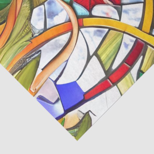 Jugendstil-Imitate Gestattet Glass Trauben Decoupa Seidenpapier (Ausschnitt)