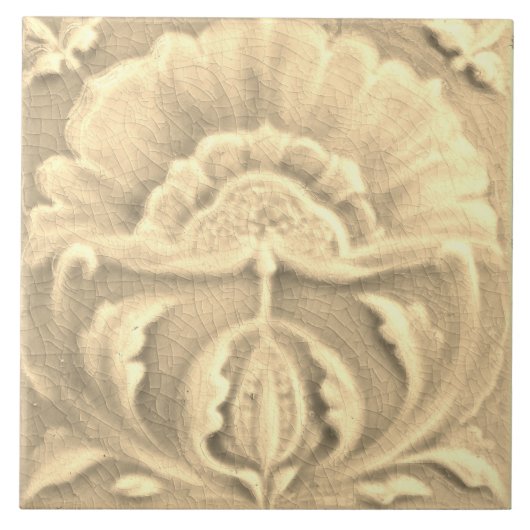 Jugendstil-Imitate jugendstil Blume Ziegelgold Fliese (Vorderseite)